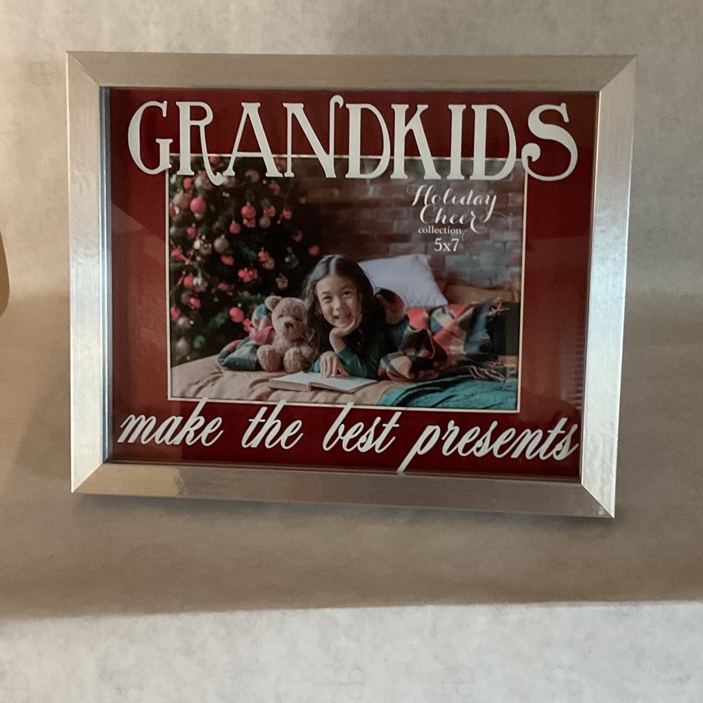 5x7 Silver and Red Grandkids Photo Frame